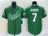 Wholesale Cheap Men's Philadelphia Eagles #7 Haason Reddick Green Cool Base Stitched Baseball Jersey