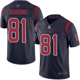 Wholesale Cheap Nike Texans #81 Kahale Warring Navy Blue Men\'s Stitched NFL Limited Rush Jersey