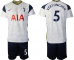 Wholesale Cheap Men 2020-2021 club Tottenham Hotspur home 5 white Soccer Jerseys