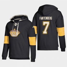 Wholesale Cheap Los Angeles Kings #7 Oscar Fantenberg Black adidas Lace-Up Pullover Hoodie