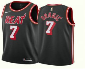 Wholesale Cheap Men\'s Miami Heat #7 Goran Dragic Black 2017-2018 Nike Stitched Throwback Swingman Jersey
