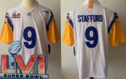 Wholesale Cheap Men's Los Angeles Rams #9 Matthew Stafford Limited White Alternate 2022 Super Bowl LVI Bound Vapor Jersey