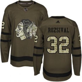 Wholesale Cheap Adidas Blackhawks #32 Michal Rozsival Green Salute to Service Stitched NHL Jersey