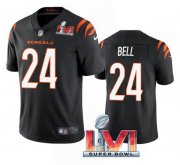 Wholesale Cheap Men's Cincinnati Bengals #24 Vonn Bell 2022 Black Super Bowl LVI Vapor Limited Stitched Jersey