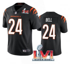 Wholesale Cheap Men\'s Cincinnati Bengals #24 Vonn Bell 2022 Black Super Bowl LVI Vapor Limited Stitched Jersey