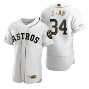 Wholesale Cheap Houston Astros #34 Nolan Ryan White Nike Men's Authentic Golden Edition MLB Jersey