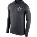 Wholesale Cheap Men's Dallas Cowboys Nike Charcoal Stadium Touch Hooded Performance Long Sleeve T-Shirt