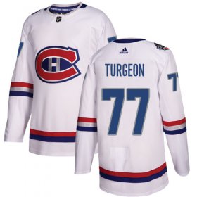 Wholesale Cheap Adidas Canadiens #77 Pierre Turgeon White Authentic 2017 100 Classic Stitched NHL Jersey