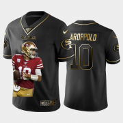 Cheap San Francisco 49ers #10 Jimmy Garoppolo Nike Team Hero 2 Vapor Limited NFL 100 Jersey Black Golden