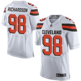 Wholesale Cheap Nike Browns #98 Sheldon Richardson Jr White Men\'s Stitched NFL New Elite Jersey