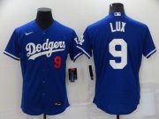 Wholesale Cheap Men's Los Angeles Dodgers #9 Gavin Lux Blue Stitched MLB Flex Base Nike Jersey