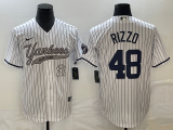 Wholesale Cheap Men's New York Yankees #48 Anthony Rizzo White With Patch Cool Base Stitched Baseball Jersey