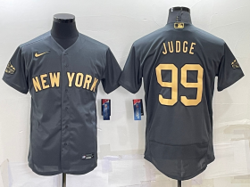 Wholesale Men\'s New York Yankees #99 Aaron Judge Grey 2022 All Star Stitched Flex Base Nike Jersey