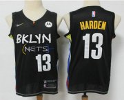Wholesale Cheap Men's Brooklyn Nets #13 James Harden NEW Black 2021 City Edition Swingman Stitched NBA Jersey With The NEW Sponsor Logo