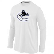 Wholesale Cheap NHL Vancouver Canucks Big & Tall Logo Long Sleeve T-Shirt White