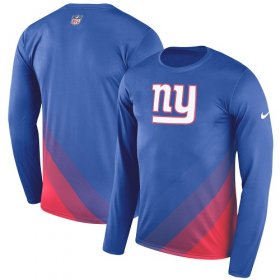 Wholesale Cheap Men\'s New York Giants Nike Royal Sideline Legend Prism Performance Long Sleeve T-Shirt
