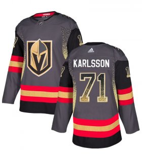 Wholesale Cheap Adidas Golden Knights #71 William Karlsson Grey Home Authentic Drift Fashion Stitched NHL Jersey