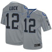 Wholesale Cheap Nike Colts #12 Andrew Luck Lights Out Grey Youth Stitched NFL Elite Jersey