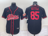 Wholesale Cheap Men's San Francisco 49ers #85 George Kittle Black Stitched Cool Base Nike Baseball Jersey