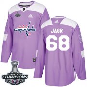 Wholesale Cheap Adidas Capitals #68 Jaromir Jagr Purple Authentic Fights Cancer Stanley Cup Final Champions Stitched NHL Jersey