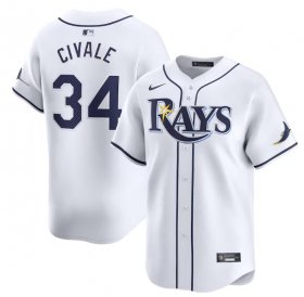 Cheap Men\'s Tampa Bay Rays #34 aron Civale White Home Limited Stitched Baseball Jersey
