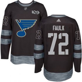 Wholesale Cheap Adidas Blues #72 Justin Faulk Black 1917-2017 100th Anniversary Stitched NHL Jersey