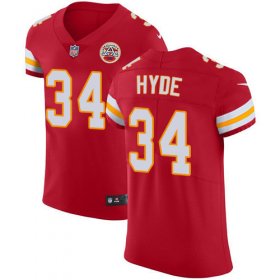 Wholesale Cheap Nike Chiefs #34 Carlos Hyde Red Team Color Men\'s Stitched NFL Vapor Untouchable Elite Jersey