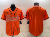 Wholesale Cheap Men's Cincinnati Bengals Blank Orange With Patch Cool Base Stitched Baseball Jersey
