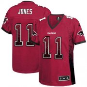 Wholesale Cheap Nike Falcons #11 Julio Jones Red Team Color Women's Stitched NFL Elite Drift Fashion Jersey