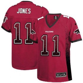Wholesale Cheap Nike Falcons #11 Julio Jones Red Team Color Women\'s Stitched NFL Elite Drift Fashion Jersey