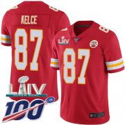 Wholesale Cheap Nike Chiefs #87 Travis Kelce Red Super Bowl LIV 2020 Team Color Youth Stitched NFL 100th Season Vapor Untouchable Limited Jersey