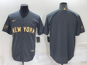 Wholesale Men\'s New York Yankees Blank Grey 2022 All Star Stitched Cool Base Nike Jersey
