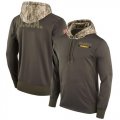 Wholesale Cheap Men's Pittsburgh Steelers Nike Olive Salute to Service Sideline Therma Pullover Hoodie