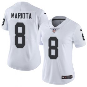 Wholesale Cheap Nike Raiders #8 Marcus Mariota White Women\'s Stitched NFL Vapor Untouchable Limited Jersey