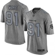 Wholesale Cheap Nike Dolphins #91 Cameron Wake Gray Men's Stitched NFL Limited Gridiron Gray Jersey