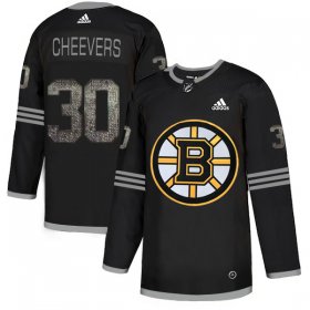 Wholesale Cheap Adidas Bruins #30 Gerry Cheevers Black Authentic Classic Stitched NHL Jersey