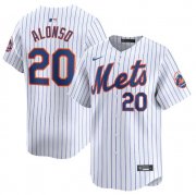 Cheap Men's New York Mets #20 Pete Alonso White 2024 Home Limited Stitched Baseball Jersey
