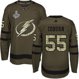 Cheap Adidas Lightning #55 Braydon Coburn Green Salute to Service Youth 2020 Stanley Cup Champions Stitched NHL Jersey