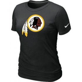 Wholesale Cheap Women\'s Nike Washington Redskins Logo NFL T-Shirt Black