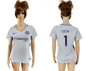 Wholesale Cheap Women\'s Chelsea #1 Cech Away Soccer Club Jersey