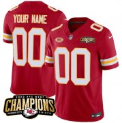 Cheap Men's Kansas City Chiefs Active Player Custom Red 2023 F.U.S.E. AFC West Champions With NKH Patch Vapor Untouchable Limited Football Stitched Jersey