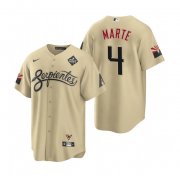 Men's Arizona Diamondbacks #4 Ketel Marte Gold 2023 World Series City Connect Cool Base Stitched Baseball Jersey