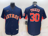 Wholesale Cheap Men's Houston Astros #30 Kyle Tucker Navy Blue With Patch Stitched MLB Cool Base Nike Jersey
