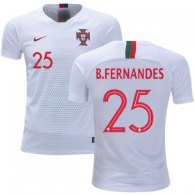 Wholesale Cheap Portugal #25 B.Fernandes Away Kid Soccer Country Jersey