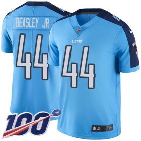 Wholesale Cheap Nike Titans #44 Vic Beasley Jr Light Blue Men\'s Stitched NFL Limited Rush 100th Season Jersey