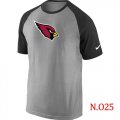 Wholesale Cheap Nike Arizona Cardinals Ash Tri Big Play Raglan NFL T-Shirt Grey/Black