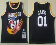 Wholesale Cheap Travis Scott X Br X Mitchell Ness Houston Rockets #01 Jack Black Basketball Swingman Stitched Throwback Jersey