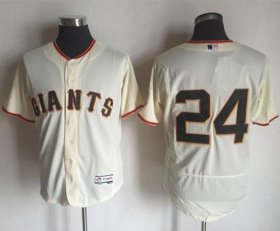 Wholesale Cheap Giants #24 Willie Mays Cream Flexbase Authentic Collection Stitched MLB Jersey