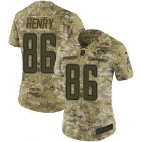 Wholesale Cheap Nike Chargers #86 Hunter Henry Camo Women\'s Stitched NFL Limited 2018 Salute to Service Jersey
