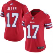 Wholesale Cheap Nike Bills #17 Josh Allen Red Women's Stitched NFL Limited Rush Jersey